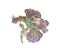 Pin brillante único para ropa floral con insignia floral de cristal artificial para uso diario, ocasión especial, pin de aleación, talla única, como se describe