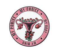 Pin Circular de anatomía femenina, de aleación resistente, Pin simbólico para mujer, accesorio para partidarios del feminismo, broche único para útero