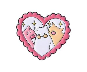Pin Con Diseños De Gatos Y Corazones Para Bolsos Ropa Sombreros Revestimiento Accesorio Para Niñas Regalo Broche Gatos Elegante Cierre Seguro