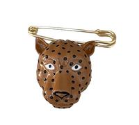 Pin con forma de cabeza de leopardo esmaltado hecho a mano, accesorios de solapa hechos a mano, joyería de para cualquier atuendo, joyería artística de animales