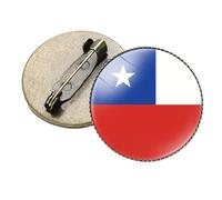 Pin Con La Bandera De Chile - Pin De Solapa Con Bandera De Vidrio Con Estampado Novedoso, Pines Con Bandera Nacional Ondeante, Broche De Recuerdo Para Hombres Y Mujeres, Bronce De 0,98 Pulgadas