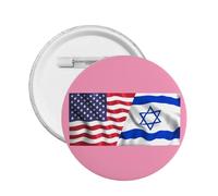 Pin con la bandera de Estados Unidos "I Stand With Israel" (Apoyo a Israel) Insignia redonda con botón Medalla Broche Artículos para fiestas Decoración navideña
