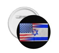 Pin con la bandera de Estados Unidos "I Stand With Israel" (Apoyo a Israel) Insignia redonda con botón Medalla Broche Artículos para fiestas Decoración navideña