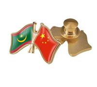 Pin Con La Bandera Patriótica De China Y Mauritania - Broche De Solapa Con La Bandera Patriótica De Cristal Novedoso Regalo Creativo Para Corbata