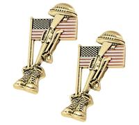 Pin conmemorativo de soldado vintage con grabado detallado de metal, accesorio armado para coleccionistas y accesorios armados para hombres, One Size, como se describe