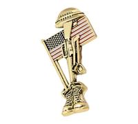 Pin conmemorativo de soldado vintage con grabado detallado de metal, accesorio armado para hombres para coleccionistas e insignia de la fuerza coleccionable, talla única, como se describe