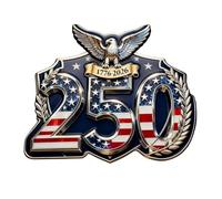 Pin conmemorativo del 250 aniversario de Estados Unidos, pin de solapa acrílico de cumpleaños de Estados Unidos, broche de patriota histórico 1776-2026, 4.5 x 3.5 cm, Plástico