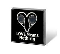 Pin cuadrado con la inscripción "Love Means Nothing" para amantes del tenis, elegante decoración de aluminio para mochilas y sombreros.
