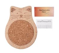 Pin Cushion - 1.02x0.07x0.02 Inches Cute Wooden Needle Cushion, Solid Wood Base With Cork Holder Set | Sewing Pin For Home, Work, Clothing Making, Mending, Stitching, Daily Craft Projects