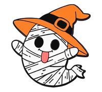 Pin de aleación con diseño de espectros blancos y calabaza, decoración de fiestas de Halloween, joyería de disfraces, accesorios de celebración de Halloween, talla única, como se describe