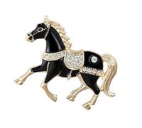 Pin de aleación con forma de caballo, elegante celebración del Año Nuevo chino y acento de ropa, pin decorativo para bufanda, talla única, como se describe