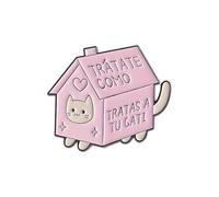 Pin de aleación de metal con forma de gato, ligero, joyería de moda para bolsos, sombreros y ropa, decoración de dibujos animados, accesorio de pines de gatos, talla única, como se describe