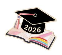 Pin de aleación Zn con diseño de libro y tapa, para graduados de 2026 que conmemoran el logro de la tapa del libro, One Size, como se describe