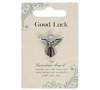 Pin de ángel de color plateado con piedra preciosa de buena suerte, idea de regalo sentimental