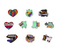 Pin de arco iris y pride - Juego de 10, accesorios modernos para moda individual y soporte LGBTQ, perfecto para regalos y eventos comunitarios