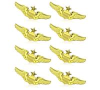 Pin de avión, alfiler de alas de piloto, insignia de ala de piloto senior de la Fuerza Aérea dorada, pines de solapa de disfraz de piloto, pines de aviador de metal para sombrero, camisa, uniforme