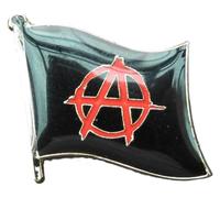 Pin de bandera de anarquía, símbolo anarquista A, negro y rojo, broche punk