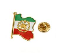 Pin de bandera de Irán a granel de acero inoxidable antiguo persa iraní mapa broche de solapa joyería herencia accesorios de ropa serie recuerdo insignia regalos para mujeres y hombres, Medio, Acero