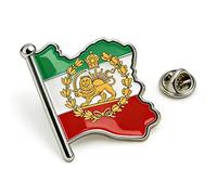 Pin de bandera de Irán a granel de acero inoxidable antiguo persa iraní mapa broche de solapa joyería herencia accesorios de ropa serie recuerdo insignia regalos para mujeres y hombres, Medio, Acero