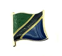 Pin de bandera de país esmaltado de Tanzania East Africa, talla única, Metal
