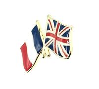 Pin de bandera de Reino Unido, Francia, Francia, Francia, UE, Amistad, Metal esmaltado, Metal