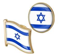 Pin de bandera israelí 2 PCS Patriótico Patriótico ISRAEL Flagal Pon de la solapa cuadrada y de forma circular Broche Pins para bolsas de ropa Camisa Mochila Mochila Artesanía de bricolaje con israel