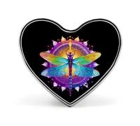 Pin de botón con diseño de mandala, libélula, chakra, libélulas, pin de solapa con forma de corazón, broches, manualidades para adultos, suministros de decoración
