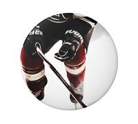 Pin de botón con patrón de hockey sobre hielo, 1 unidad, insignias redondas de 2.4 pulgadas, kit de botones de metal personalizado para fotos, suministros de manualidades, proyectos de fiesta de