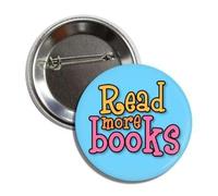 Pin de botón con texto en inglés "Read More Books" con texto en inglés "Read Is Fundamental I love Books", Aluminio, aluminio