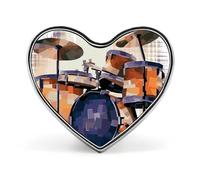 Pin de botón de batería de jazz, insignia redonda de metal personalizada para mochilas y ropa - Broche de solapa con foto personalizada, regalo para amantes de la música