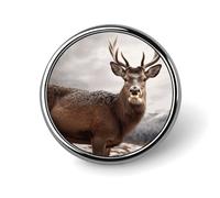 Pin de botón de ciervo de animales salvajes de 1 pulgada, pines de solapa de metal personalizados, broche redondo ligero, insignias de botón elegantes, pines esmaltados divertidos para camisas