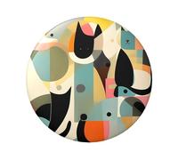 Pin de botón de gato de arte moderno de mediados de siglo, 1 unidad, insignias de botón redondas de 2.4 pulgadas, kit de botones personalizados para fotos, suministros de manualidades, proyectos de