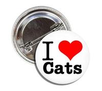 Pin de botón I (Heart) Love CATS, Metal, Metal