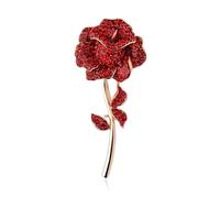 Pin de broche de flores de diamantes de imitación para mujeres Broches de cristal transparente Lapa Pins Red amarillo accesorios de vestimenta floral accesorios insignia de cuello decoración de