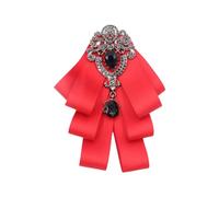 Pin De Broche De Reverencia Pre Atado Vintage Mujeres Rhinestones Rhinestones Bowtie Corsages Camisa Jabot Collar Bowknot Clip Rehinestones Ríndono