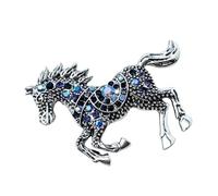 Pin de caballo esmaltado con diamantes de imitación, ligero, cómodo de llevar, perfecto para la oficina o trajes de noche, broche de caballo, talla única, como se describe