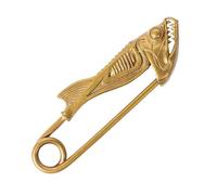 Pin de cabeza de pez de aleación con diseños realistas de dientes, ideal para trajes y decoraciones, llavero con colgante único