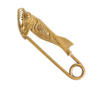 Pin de cabeza de pez de aleación con diseños realistas de dientes, ideal para trajes y decoraciones, llavero colgante, accesorio de moda vintage
