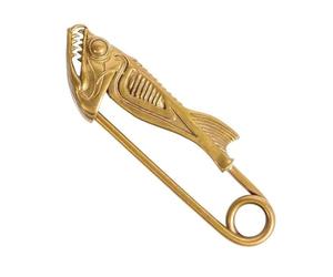Pin de cabeza de pez de aleación con diseños realistas de dientes, ideal para trajes y decoraciones, llavero colgante, accesorio de moda vintage