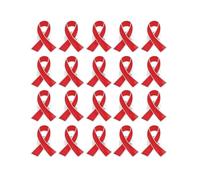 Pin de cinta roja con diseño creativo de gota de aceite, símbolo llamativo de amor y apoyo, 20 Pcs, Metal