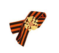 Pin de doble cabeza de inspiración histórica, diseño de cinta, broche de solapa, accesorio de coleccionista, accesorio de uso ruso, talla única, como se describe