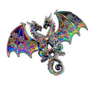 Pin de dragón místico de doble cabeza, joyería gótica Vintage de Metal de aleación para amantes de oscura, Pin de pecho de dragón único