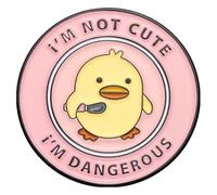 Pin de esmalte amarillo de pato asesino: No dulce, peligroso, Klein, Metal no precioso