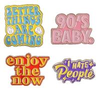 Pin de esmalte: Bebé, Disfrútalo, Odio a la gente, Klein, Metal no precioso