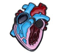 Pin de esmalte: corazón, pulmón, intestino, cerebro y broche del sistema nervioso, Klein, Metal no precioso