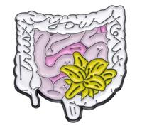 Pin de esmalte: corazón, pulmón, intestino, cerebro y broche del sistema nervioso, Klein, Metal no precioso
