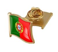 Pin De Esmalte De La Bandera De Portugal, Pin De Aceite De Gotas De Cristal, Insignias De La Bandera Del Mundo, Accesorios De Bufanda De Ropa Broche Art Deco Vintage Grande, Broches Y Alfileres De Ma