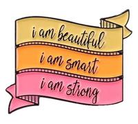 Pin de esmalte feliz: Ámate a ti mismo, eres digno de broche insignia, Klein, Metal no precioso