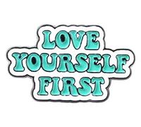 Pin de esmalte feliz: Ámate a ti mismo, eres digno de broche insignia, Klein, Metal no precioso