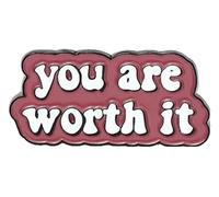 Pin de esmalte feliz: Ámate a ti mismo, eres digno de broche insignia, Klein, Metal no precioso